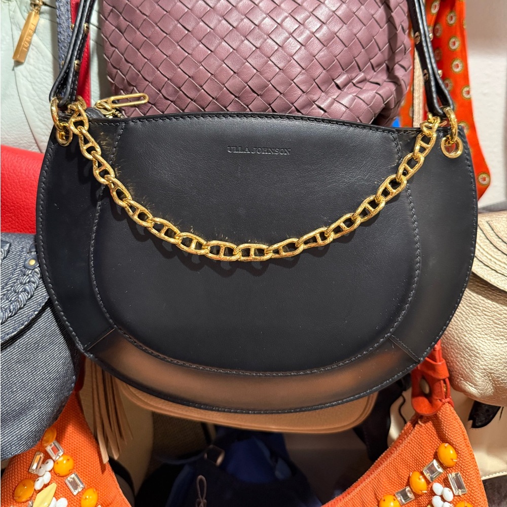Ulla Johnson Mira black crossbody clutch